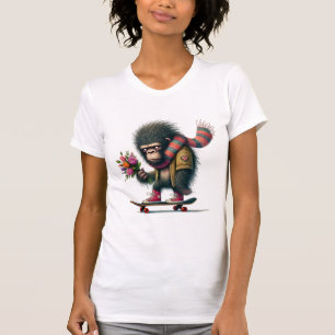 Gorilla på skateboard humoristisk t shirt