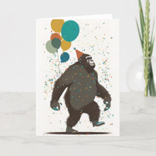 Gorilla Party-hälsningskort Tack Kort