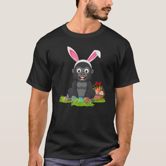 Gorilla Påskägg Hunting Bunny Gorilla Påsk Su T Shirt (Framsida)