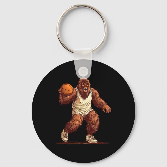 Gorilla Pay Basketball Roligt Gorilla Basketball Nyckelring (Framsida)