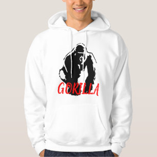 Gorilla Pop Art Black Red Hoodie