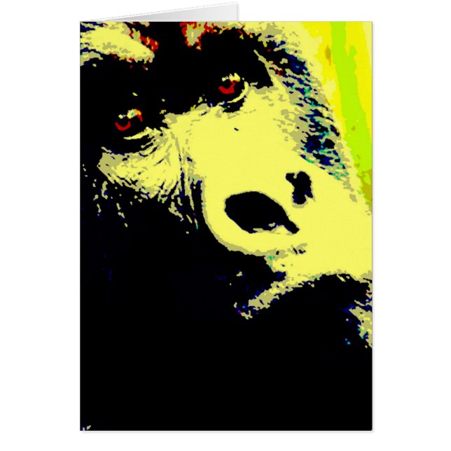 Gorilla Pop Art Hälsningskort (Framsidan)