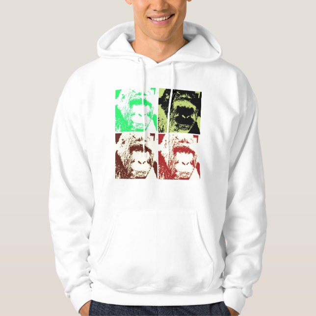 Gorilla Pop Art Hoodie (Framsida)