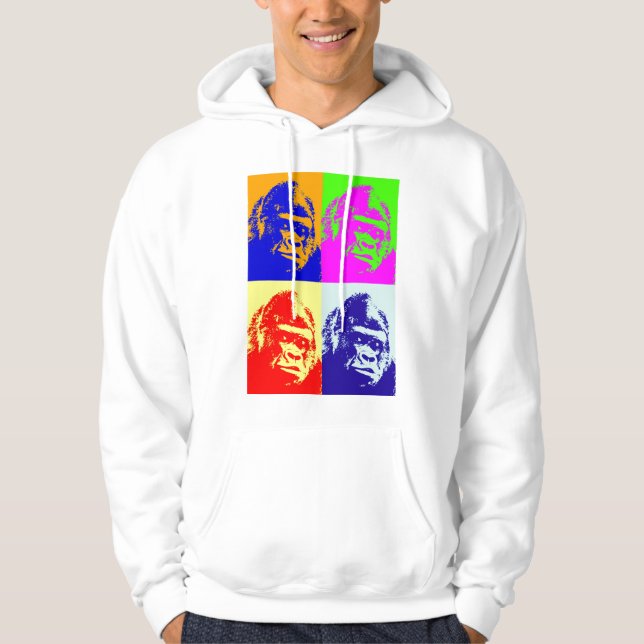 Gorilla Pop Art Hoodie (Framsida)