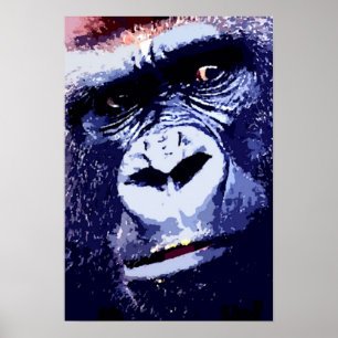 Gorilla Pop Art Poster Skriv ut