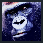 Gorilla Pop Art Poster Skriv ut<br><div class="desc">Gorilla Head Pop Art Digital Photography Artwork - Vilda djur Mountain Gorillas Bilder - Mountain Gorilla Ansikte Close look - Primates Artwork</div>