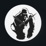 Gorilla Pop Art Rund Klocka<br><div class="desc">Contemporary Digital Pop Art Artists - Animal Pop Art Artworks - Stil Många Färg Pop Art Gorilla Porträtt</div>