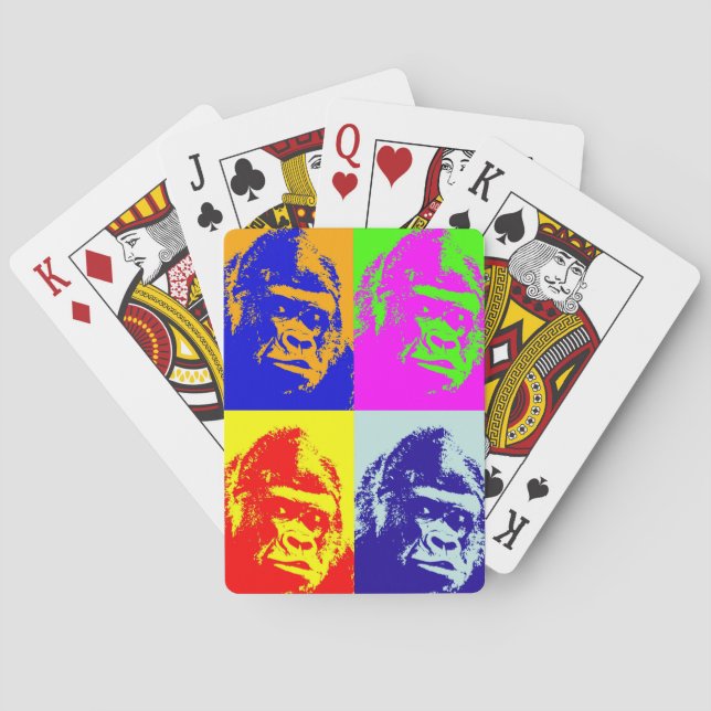 Gorilla Pop Art Spel Kort (Baksidan)