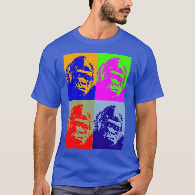 Gorilla Pop Art T Shirt (Framsida)
