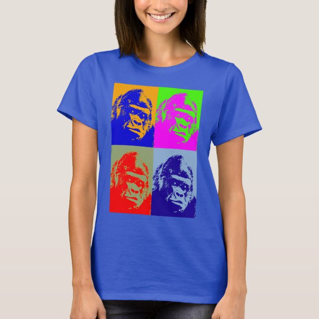 Gorilla Pop Art T Shirt (Framsida)