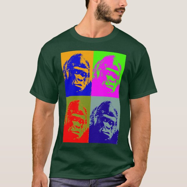Gorilla Pop Art T Shirt (Framsida)