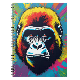Gorilla Pop Art Tecknad Teckning Anteckningsbok