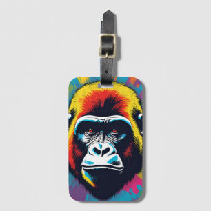 Gorilla Pop Art Tecknad Teckning Bagagebricka
