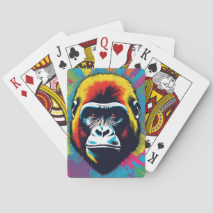 Gorilla Pop Art Tecknad Teckning Casinokort