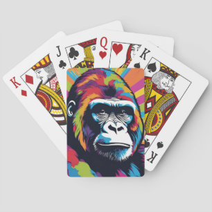 Gorilla Pop Art Tecknad Teckning Casinokort