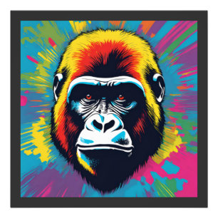 Gorilla Pop Art Tecknad Teckning Fototryck