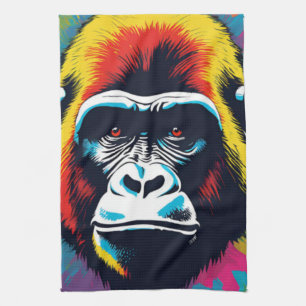 Gorilla Pop Art Tecknad Teckning Kökshandduk