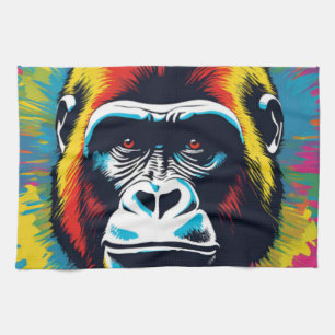 Gorilla Pop Art Tecknad Teckning Kökshandduk