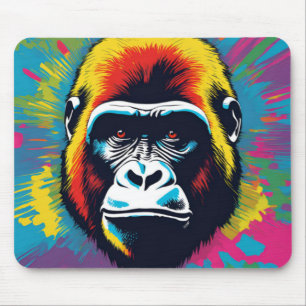 Gorilla Pop Art Tecknad Teckning Musmatta