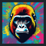 Gorilla Pop Art Tecknad Teckning Poster<br><div class="desc">Digital Computer Animal Art - College Pop Art - Vild Animal Computer Bilder</div>