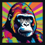 Gorilla Pop Art Tecknad Teckning Poster<br><div class="desc">Digital Computer Animal Art - College Pop Art - Vild Animal Computer Bilder</div>