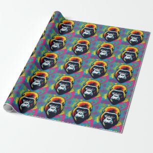 Gorilla Pop Art Tecknad Teckning Presentpapper