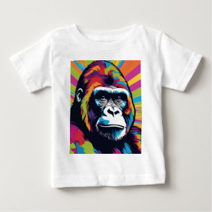 Gorilla Pop Art Tecknad Teckning T Shirt