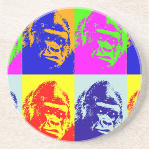 Gorilla Pop Art Underlägg Sandsten