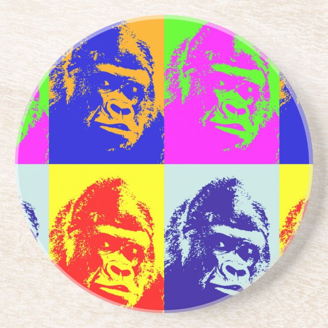 Gorilla Pop Art Underlägg Sandsten (Framsidan)