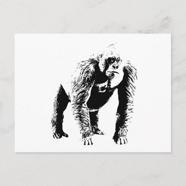Gorilla Pop Art Vykort (Framsida)