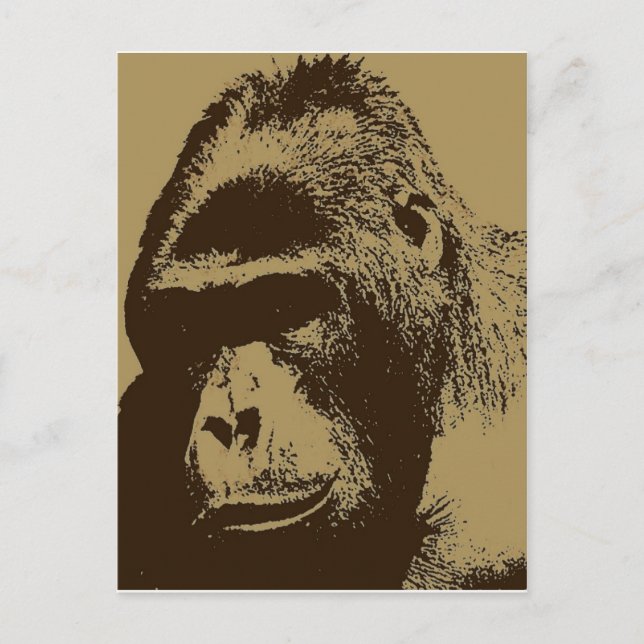Gorilla Pop Art Vykort (Framsida)