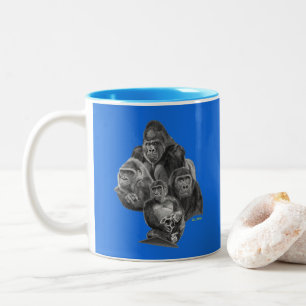 Gorilla Porträtt Mugg BLUE