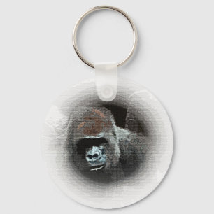 Gorilla Porträtt Nyckelring