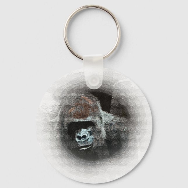 Gorilla Porträtt Nyckelring (Framsida)