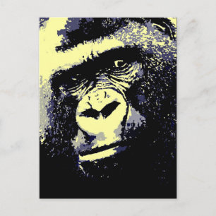 Gorilla Porträtt Vykort