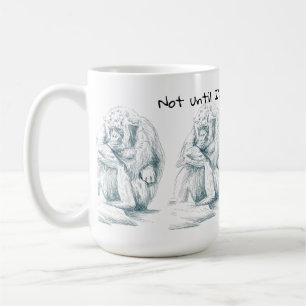Gorilla Pouting behöver kaffe Pen och Bläck Teckni Kaffemugg