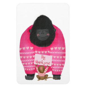 Gorilla & pygmy marmoset "big-Tack you" magnet