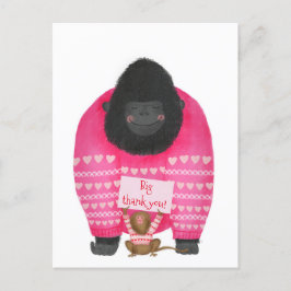 Gorilla & pygmy silkesapa 'stort tack' vykort