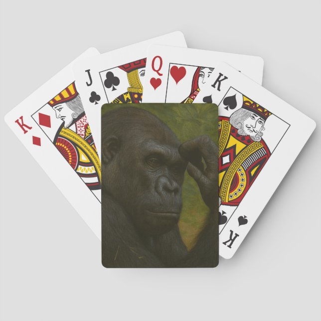 Gorilla Reflection - Thusjust Wildlife Porträtt Casinokort (Baksidan)