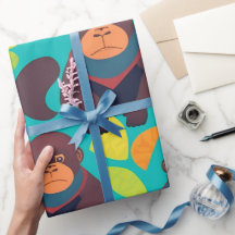 Gorilla Retro Colorful Personlig Mönster