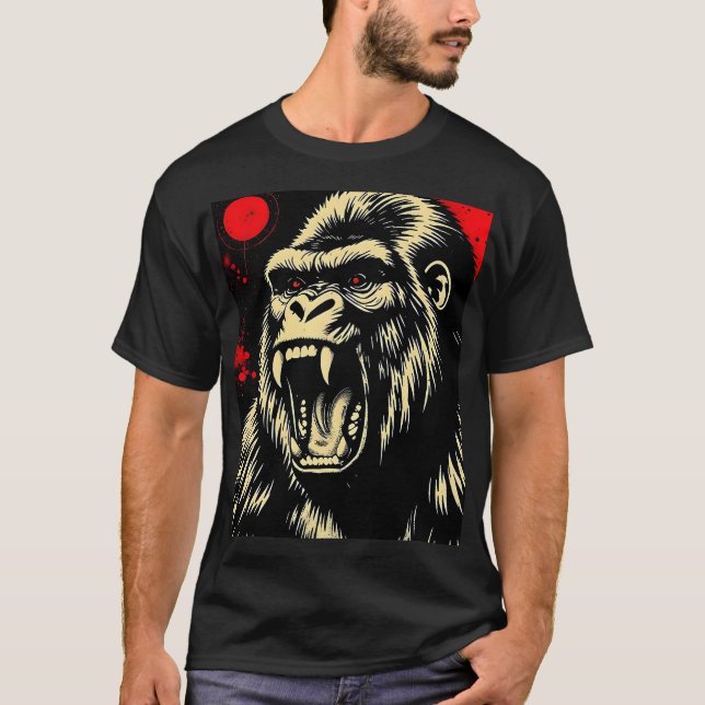 Gorilla Retro T Shirt (Framsida)