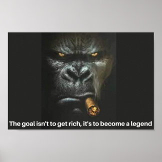 Gorilla röker en cigarr med en bildtext poster