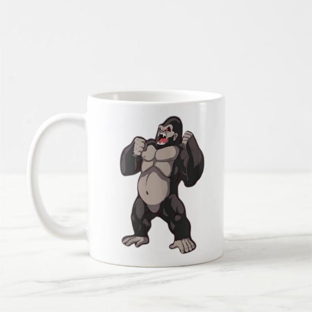 Gorilla rytande apa apa Monkey Kaffemugg (Vänster)