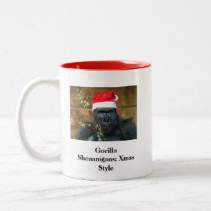 Gorilla Shenanigans: Julafton Stil Två-Tonad Mugg