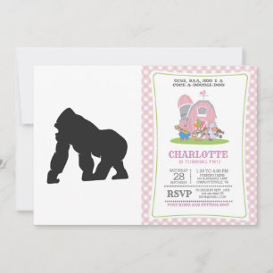 Gorilla silhouette inbjudningar