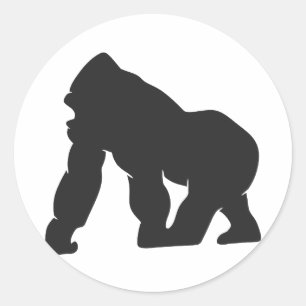 Gorilla silhouette runt klistermärke