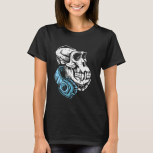 Gorilla Skull Headphone Halloween Bones Manar Kvin T Shirt