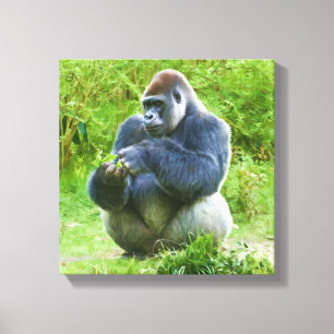 Gorilla slågen in kanfas canvastryck