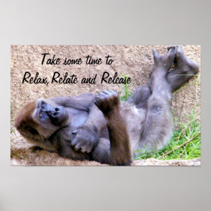 Gorilla, slappna av,relatera,släpp_ poster