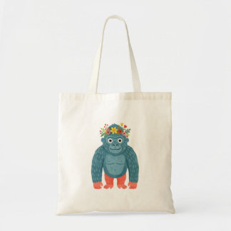 Gorilla som bär blomsterkrona Totebag Tygkasse